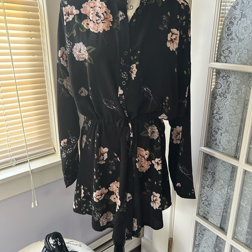 Boohoo Floral Shirt Dress Sz 12